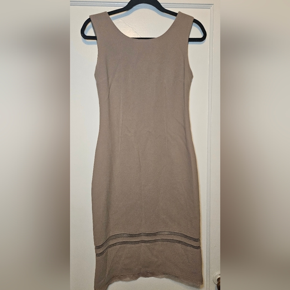 BCBG Strapless Tan Dress